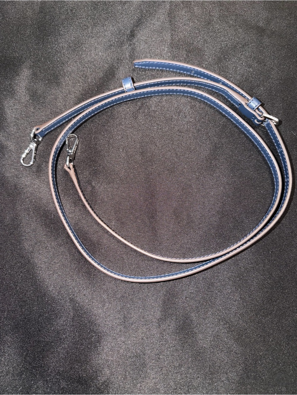 MICHAEL Michael Kors Blue and Taupe Leather Adjustable Crossbody Strap